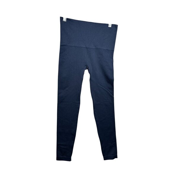 Spanx Medium Leggings Womens Navy Blue Stretch Pull On Nylon Blend Solid - Picture 1 of 9
